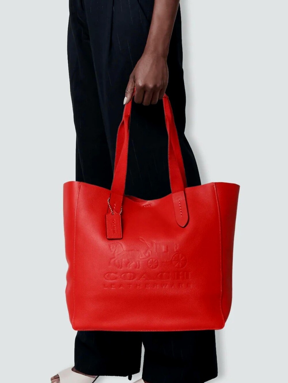 COACH Horse Carriage Grove Tote Red Leather NWOT